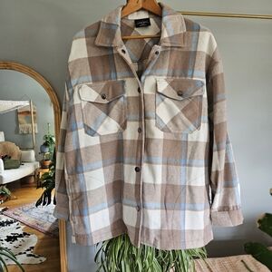 HFS M Flannel, Shacket, Oversized Thick Neutral